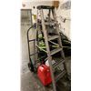 Image 7 : ALUMINUM LADDER, TIGER TORCH WITH PROPANE TANK, 2 WHEEL HAND TRUCK & JERRY CAN