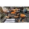 Image 3 : DEWALT SHOP RADIO & RIDGID CORDLESS DRILL AND DRIVER SET- 5 DRILLS, 6 BATTERIES & 3 CHARGERS