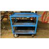 Image 2 : 3 TIER BLUE METAL MOBILE SHOP/PARTS CART