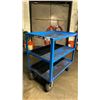 Image 3 : 3 TIER BLUE METAL MOBILE SHOP/PARTS CART
