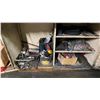 Image 13 : LARGE TOOL BENCH WITH CONTENTS- HUSKY TOOL BOX, WALL HANGING TOOLS, CUPBOARDS OF TOOLS & MISC SHOP