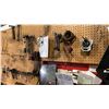 Image 5 : LARGE TOOL BENCH WITH CONTENTS- HUSKY TOOL BOX, WALL HANGING TOOLS, CUPBOARDS OF TOOLS & MISC SHOP