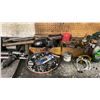 Image 9 : LARGE TOOL BENCH WITH CONTENTS- HUSKY TOOL BOX, WALL HANGING TOOLS, CUPBOARDS OF TOOLS & MISC SHOP