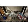Image 4 : 5 TIER COMMERCIAL SHELVING UNIT WITH ASSORTED TOOLS, HARDWARE & MISC ITEMS *MUST TAKE ALL*