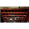 Image 11 : 3 INDUSTRIAL COUNTER HEIGHT SHELVING UNITS AND CONTENTS & PAIR OF ORANGE 40 COMPARTMENT PARTS