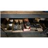 Image 8 : 3 INDUSTRIAL COUNTER HEIGHT SHELVING UNITS AND CONTENTS & PAIR OF ORANGE 40 COMPARTMENT PARTS