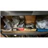 Image 9 : 3 INDUSTRIAL COUNTER HEIGHT SHELVING UNITS AND CONTENTS & PAIR OF ORANGE 40 COMPARTMENT PARTS