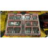 Image 5 : MILWAUKEE CORDLESS M12 3 PC DRILL SET & HARDWARE CASE WITH CONTENTS- HAMMER DRILL, 2 DRILLS,