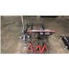 Image 2 : HYDRAULIC GO KART MECHANIC LIFT, HAND PRESS, 3 JACK STANDS & CUSTOM MADE KART DOLLY