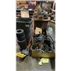 Image 1 : GROUP OF ASSORTED GO KART PARTS, DESK, GARBAGE BIN, TIRES & MORE