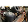 Image 4 : GROUP OF ASSORTED GO KART PARTS, DESK, GARBAGE BIN, TIRES & MORE