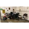 Image 1 : CONTENTS OF CORNER- MINI FRIDGE, OIL HEATER, CHAIRS, STOOLS, RACING HELMETS & MORE