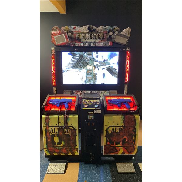 NAMCO RAZING STORM COIN OPERATED MULTIPLAYER COMPLETE DESTRUCTION MACHINE GUN GAME