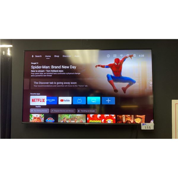 HISENSE 50" SMART TV WITH WALL MOUNT *NO REMOTE*