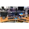 Image 1 : 4 ASSORTED COMPUTER MONITORS, KEYBOARDS, 2 OFFICE CHAIRS, THERMAL PRINTER, MICE & STAPLER
