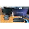 Image 2 : 4 ASSORTED COMPUTER MONITORS, KEYBOARDS, 2 OFFICE CHAIRS, THERMAL PRINTER, MICE & STAPLER