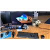 Image 3 : 4 ASSORTED COMPUTER MONITORS, KEYBOARDS, 2 OFFICE CHAIRS, THERMAL PRINTER, MICE & STAPLER