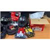 Image 3 : 3 RACING HELMETS, BOX OF FACE SHIELDS, RACING GLOVES, DARTS & SOCKS