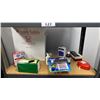 Image 4 : GREY METAL/WOOD SHELVING UNIT WITH ASSORTED CONTENTS, BLACK FILING CABINET & BUMIL SAFE *NO COMBO*