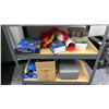Image 5 : GREY METAL/WOOD SHELVING UNIT WITH ASSORTED CONTENTS, BLACK FILING CABINET & BUMIL SAFE *NO COMBO*