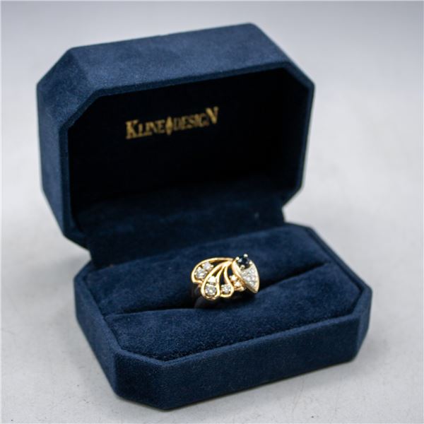 CUSTOM 14K YELLOW GOLD SWIRL DINNER RING WITH
