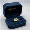 Image 1 : CUSTOM 14K YELLOW GOLD SWIRL DINNER RING WITH