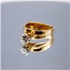 Image 3 : 14K YELLOW GOLD WEDDING SET WITH 0.89 CT ROUND