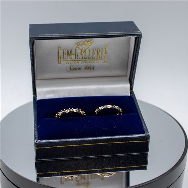 10K YELLOW GOLD HOOP EARRINGS WITH 10 BRILLIANT