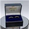 Image 1 : 10K YELLOW GOLD HOOP EARRINGS WITH 10 BRILLIANT