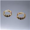 Image 4 : 10K YELLOW GOLD HOOP EARRINGS WITH 10 BRILLIANT