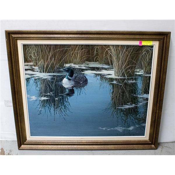 LOON REFLECTIONS ORIG PAINTING BY J HIEBERT