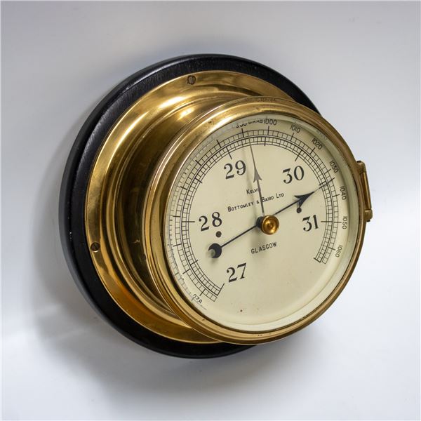 VINTAGE KELVIN BOTTOMLEY NAUTICAL SHIP BAROMETER