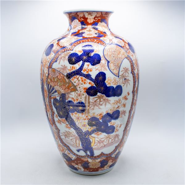 VINTAGE AOKI BROTHER CO IMARI STYLE VASE STAMPED