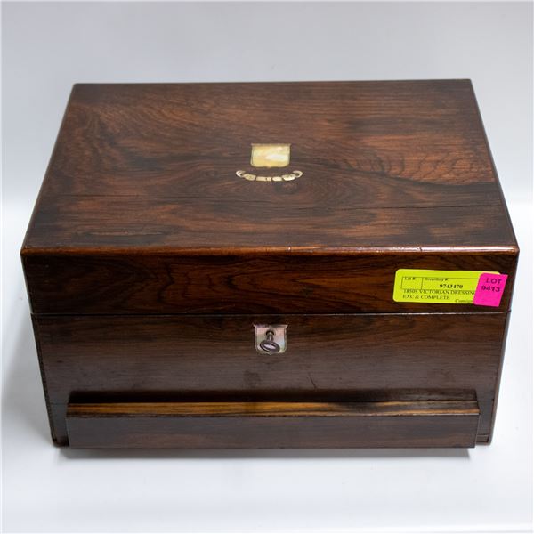 1850S VICTORIAN DRESSING BOX EXC & COMPLETE
