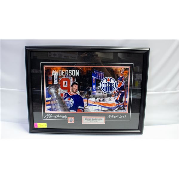 OILERS GLEN ANDERSON AUTOGRPAHED
