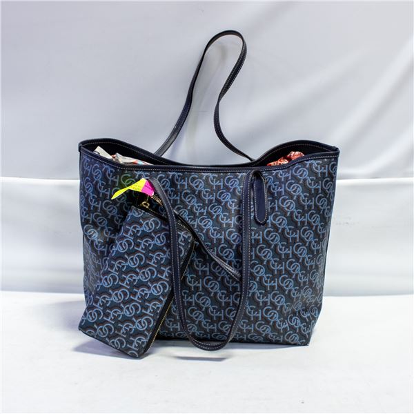 GENUINE COACH CITY TOTE CF342 NAVYBLUE MONOGRAMED