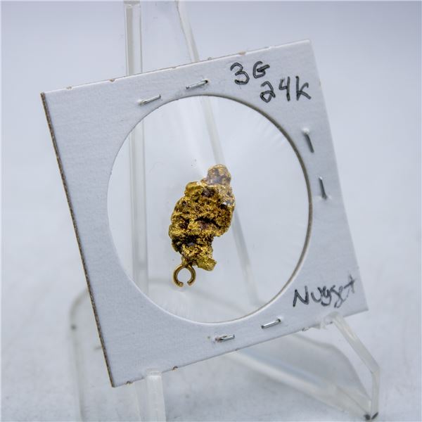 3G 24K RAW GOLD NUGGET