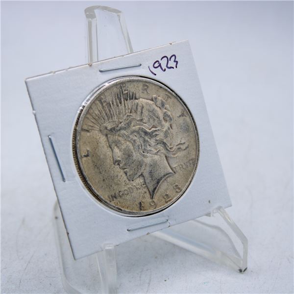 1923 US SILVER PEACE DOLLAR COIN