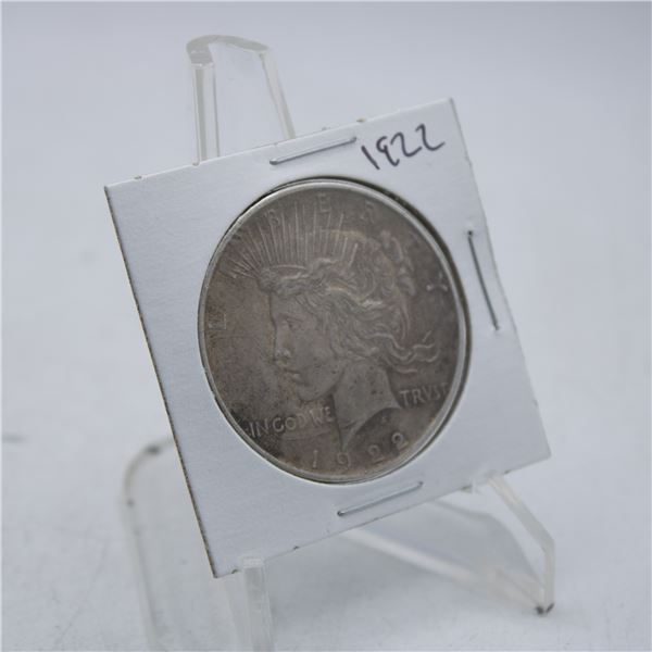 1922 US SILVER PEACE DOLLAR COIN