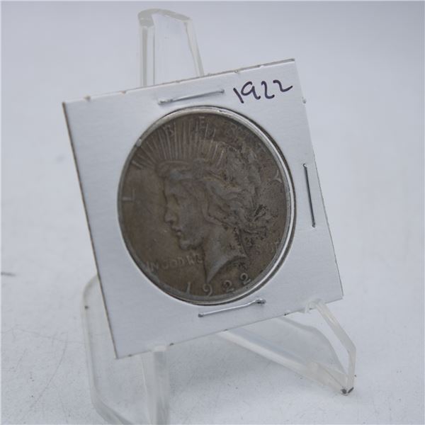 1922 US SILVER PEACE DOLLAR COIN