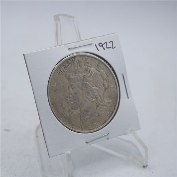 1922 US SILVER PEACE DOLLAR COIN