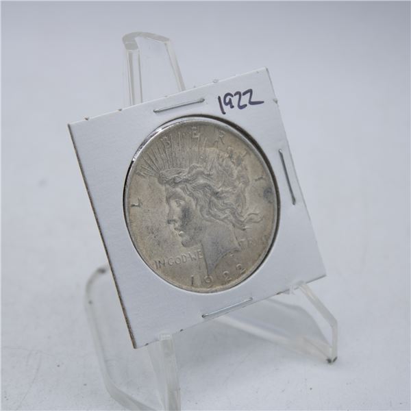 1922 US SILVER PEACE DOLLAR COIN