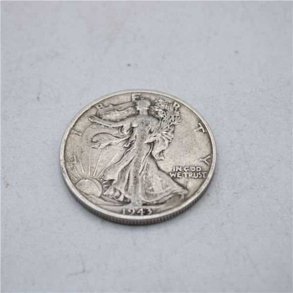 1943 SILVER US LIBERTY 1/2 DOLLAR COIN