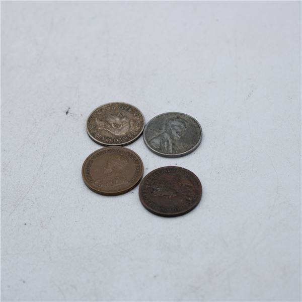 LOT 4 VINTAGE COINS ASSTD
