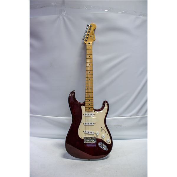 FENDER STRATOCASTER GUITAR MEXICO DK WINE W CASE
