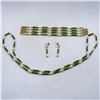 Image 2 : VTG BESPOKE BIRKS 14K GOLD JADE & PEARL 3 PC SET