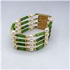 Image 3 : VTG BESPOKE BIRKS 14K GOLD JADE & PEARL 3 PC SET