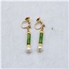 Image 4 : VTG BESPOKE BIRKS 14K GOLD JADE & PEARL 3 PC SET