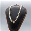 Image 1 : 14K GOLD 1 STRAND AKOYA PEARL & SAPHIRE FLOWER