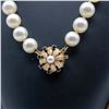 Image 2 : 14K GOLD 1 STRAND AKOYA PEARL & SAPHIRE FLOWER